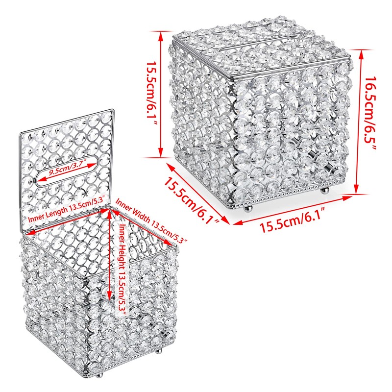 SUMTree Crystal Household Cube Facial Tissue Box Holder, Square Tissue