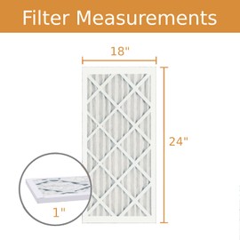 Sterling Seal KP-5251072153x6 Purolator Key Pleat Extended Surface Pleated Air Filter, Mechanical MERV 8, 18" W x 24" H x 1" D (Pack of 6)