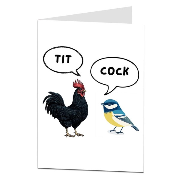 Funny Rude Birthday Card For Men & Women Offensive Bird