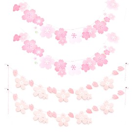 PAVIKE Cherry Blossom Garland, Set of 2, Cherry Blossom Decoration, Spring, DIY Decoration, Wall Hanging, Room Decoration, Party, Cherry Blossom Festival, Cute, Cherry Blossom Season, Store