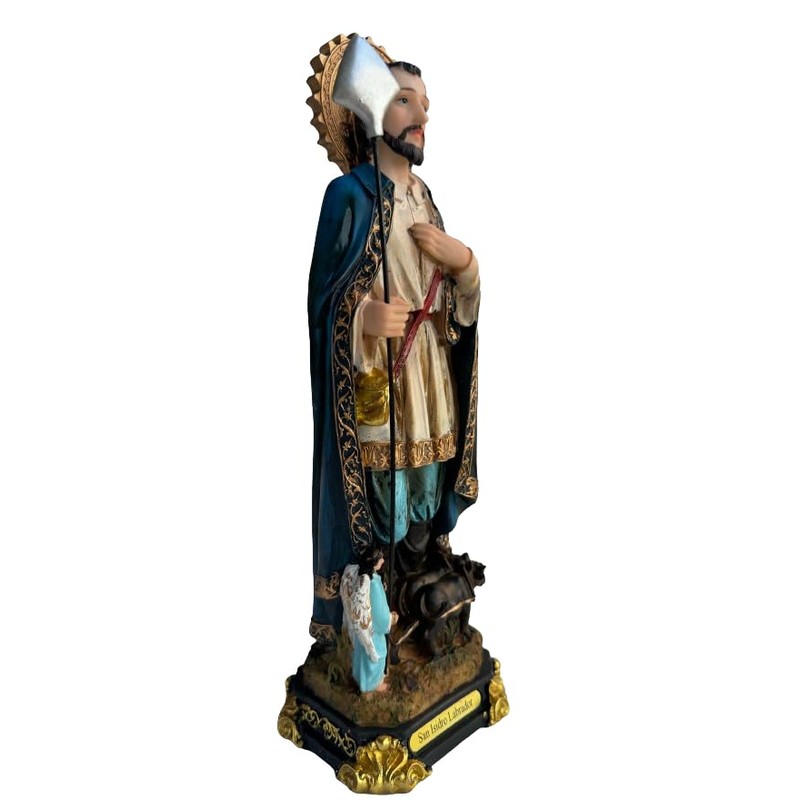 Cannan San Isidro Labrador 12.5" Santo Agricultor Resin Religious Figure