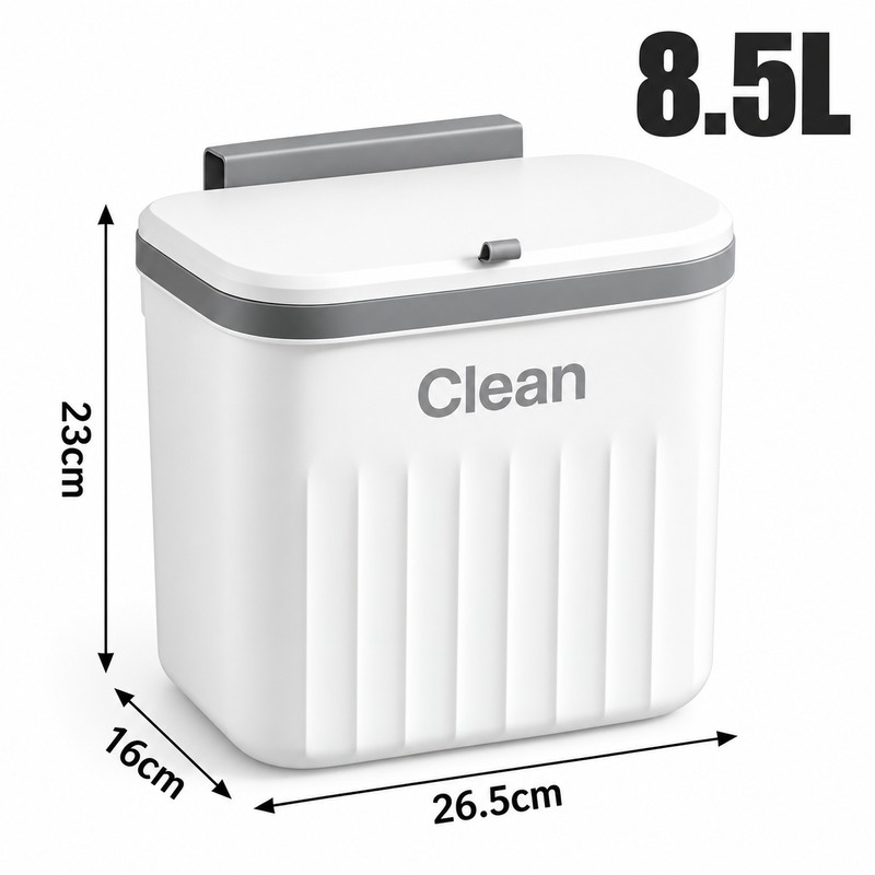 12L Hanging Kitchen Trash Can for Cabinet Doors – Space-Saving