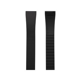 Fluororubber Watch Strap - Fast Release Cut-to-Size 19mm 20mm 21mm 22mm Watch Band with Buckle Soft Universal Waterproof Replacement Band Strap for Men Women (20mm, Black - No Buckle)