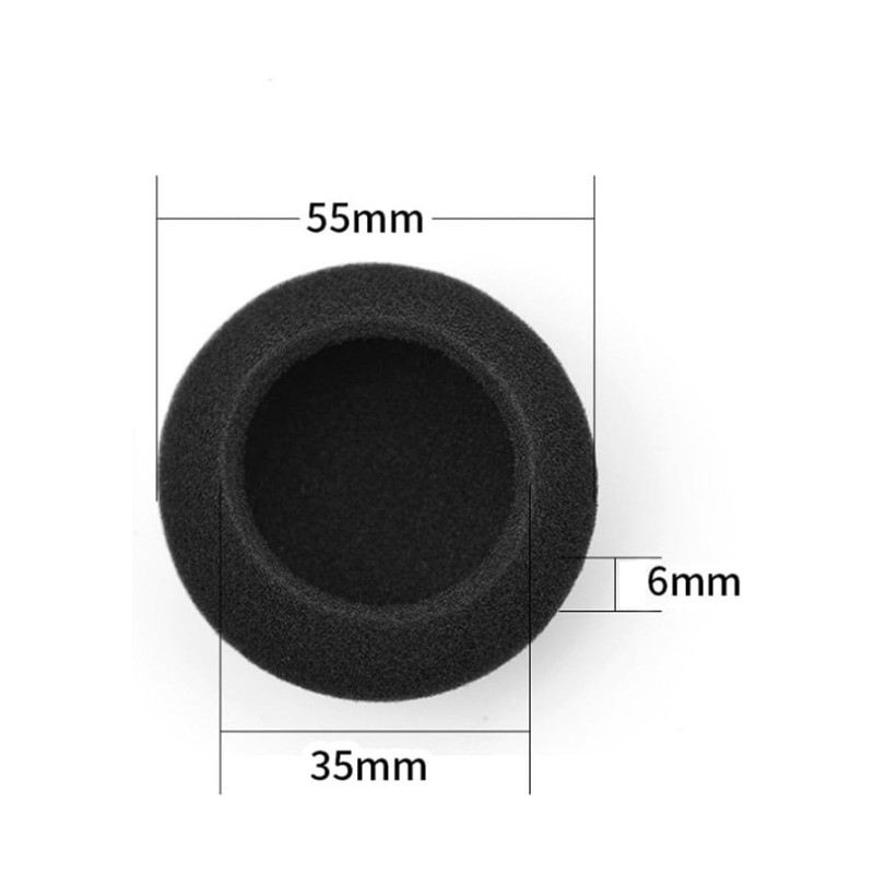 VBQFDPH 20 Pack Ear Cushion Foam Replacement Covers, 55MM, Black,