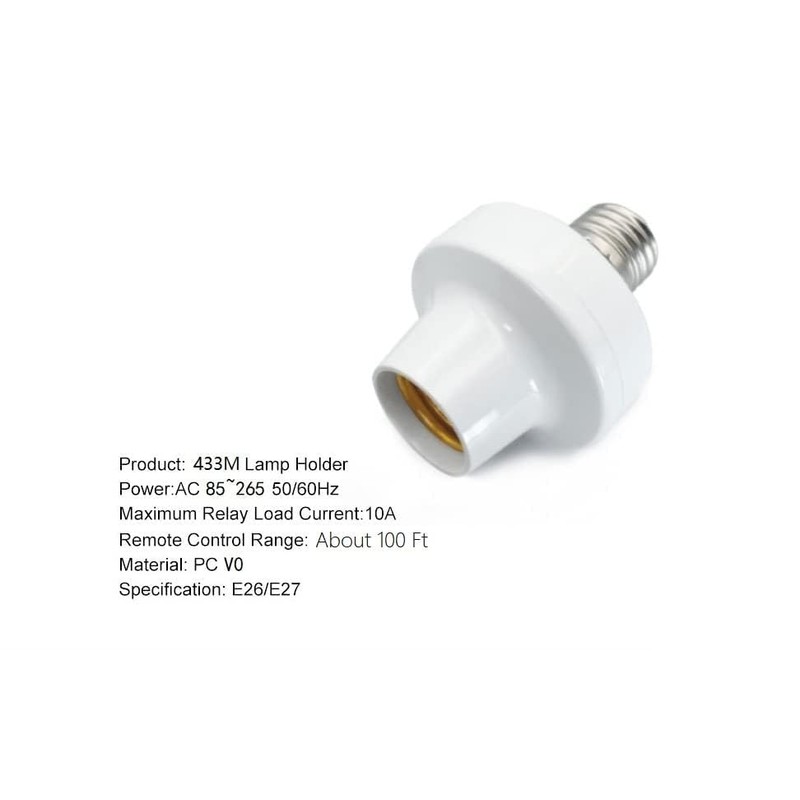 QIACHIP RF 433Mhz Wireless Remote Control Light Lamp Socket E26