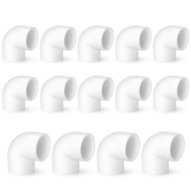 3/4 Inch PVC Fittings Elbow 90 Degree 2-Way 14-Pack, PVC Pipe Fitting Connector for Building Furniture, DIY PVC Corner Elbow Fitting for Pipe Connections, Greenhouse, Shed and Tent Connection, Pool