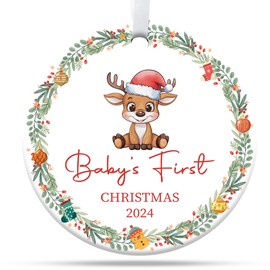 Babys First Christmas Ornament 2024 Boy, New Dad Mom Gifts, Gifts for New Mom, First Time Dad Gifts, Baby 1st Christmas Ornament 2024