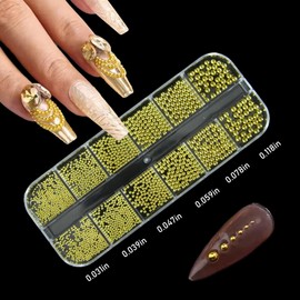 XEAOHESY 3 Boxes Gold Nail Charms Ocean Nail Charms Moon Star Cross Nail Rivets Studs Caviar Beads for Nails Summer Starry Sky Beach Charms for Nails with Pickup Pen and Tweezers