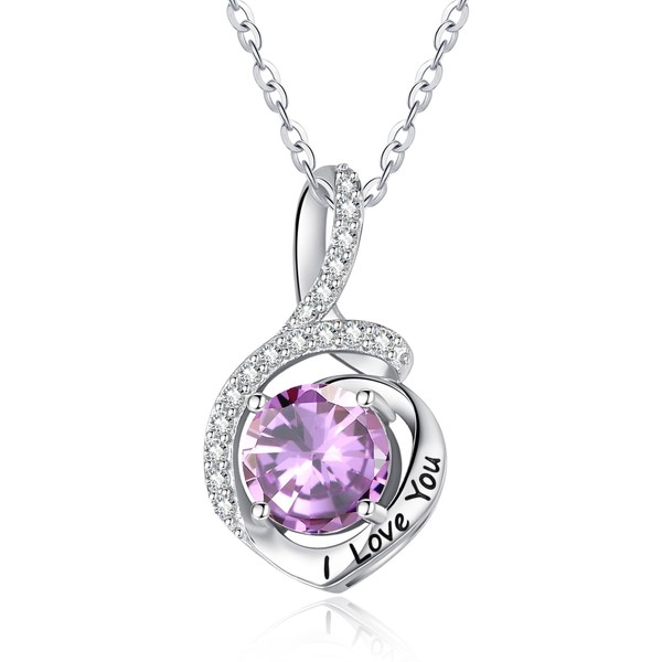 Sterling Silver June Birthstone Necklace Forever Love Gifts for Her