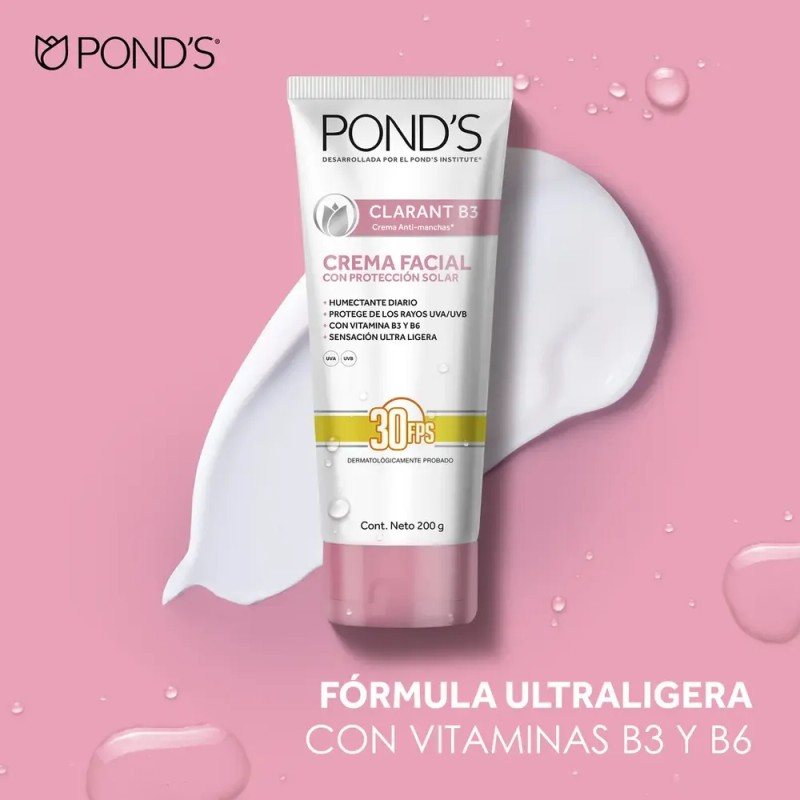 Pond's Crema Facial Clarant B3 Con Protección Solar 200 G