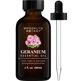 Brooklyn Botany Brooklyn Botany Geranium Essential Oil – 100% Pure and Natural – Premium Grade Oil with Dropper - for Aromatherapy and Diffuser - 1 Fl Oz