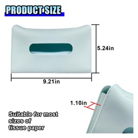 Tissue Holder for Car Sun Visor, PU Leather Rectangular Car Napkin Holder, Hanging Car Visor Tissue Box Holder, Universal Mask Dispenser for Vehicles (Blue)
