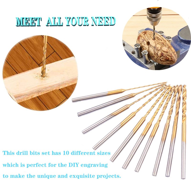 WANGR 2.35 Shank Mini Micro Drill Bit Set 10pcs 0.6-2.2mmTwist