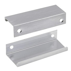 LC LICTOP 80mm Edge Pull Handles 3.15 Inch Finger Tab Handle for Cabinet Closet Door Drawer Wardrobe Cupboard 2.52 Inch Hole Spacing 4 Pcs Silver Edge Pulls