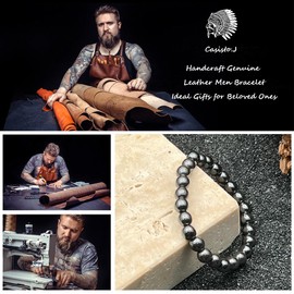 Casisto.J Men's Bracelet Pearl Bracelet Natural Onyx / Tiger's Eye Tree of Life Nordic Stainless Steel Men's Jewellery with Gift Jewellery Box, Stainless Steel