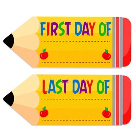 WaaHome First and Last Day of School Chalkboard Sign - 5.5"x13.7" Double Sided Back to School Sign Supplies for Kids Girls Boys, First Day of Kindergarten Preschool 1st Grade Signs