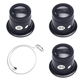 Uhrmacherlupe, Uhrenlupe, Juwelierlupe, Lupenbrille Monokular, Uhrenreparaturlupe, Schmuck Lupe, Gravuren Lupe, Uhrmacher Auge Okular, Uhrmacherlupe Vergroesserungsglas, 5X10X 15X Lupe