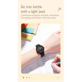 BESTKANG Minimalist Digital Men's Quartz Watch Waterproof Casual Teen Watch Stylish Sports Design Durable Silicone Strap Perfect for Daily Wear Outdoor Activities (Black)