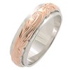 [BreezyIsland] Hawaiian Jewelry Two Tone Ring Silver 925 6mm Width,
