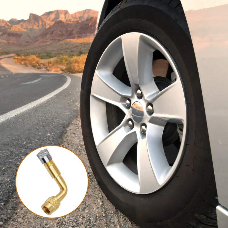 Foyods 4 Stück Ventilverlängerung Autoventil 90°,Autoventil Adapter aus Messing,Ventil Verlängerung,für