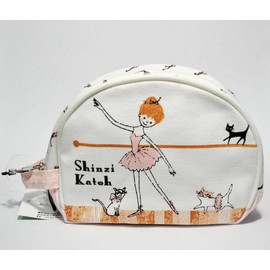 Shinzi Katoh Cheri ballet Design Cotton Cosmetic Bag by Shinzi Katoh