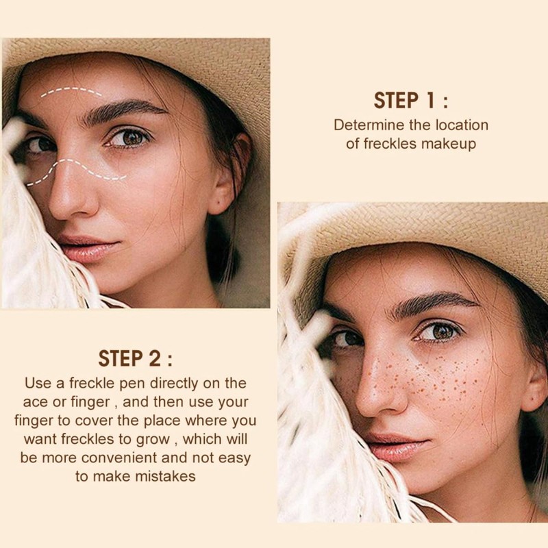 Freckle Pen 3-Pack, Natural Fake Freckles, Waterproof for Sun-Kissed Look