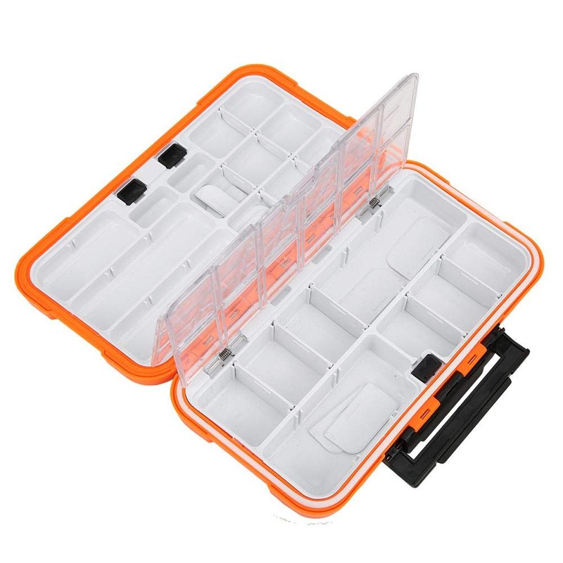 Waterproof Fishing Tackle Box Organizer, Lure Hooks Storage Case Built-in