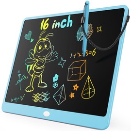 KOKODI LCD Writing Tablet, 16 Inch Colorful Doodle Board Drawing Tablet, Erasable Reusable Electronic Drawing Pads, Educational and Learning Toy for 3-6 Years Old Boy and Girls