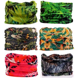 KINREE 6PCS Outdoor Magic Scarf, Elastic Headbands, Headscarves, Headwear, Mask (Maple Leaf)