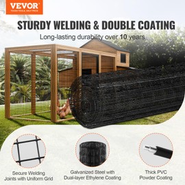 VEVOR Hardware Cloth, 48'' x 50' 2x3inch Galvanized Wire Mesh Roll, 16 Gauge Chicken Wire Fencing Roll, Vinyl Garden Border Wire Mesh for Vegetable Protection and Poultry Enclosures