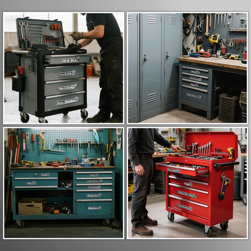 15 Pack Magnetic Toolbox Labels, Tool Box Labels with Magnetic，Toolbox