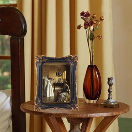 SIKOO 5x7 Vintage Picture Frames Antique Picture Frames Tabletop and Wall Mount Ornate Picture Frames Victorian Decor, Black and Gold