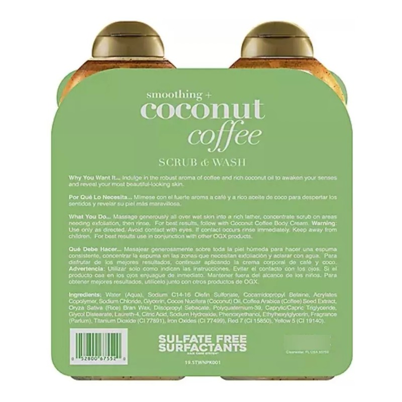 Ogx, Body Wash Y Exfoliante De Coco Y Café 2