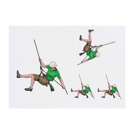 4 x 'Rock Climber Abseiling' Temporary Tattoos - Water Resistant, Skin-Safe, Non-Toxic Transfers, Mixed Sizes (TO00066102)