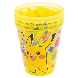Stor Set of 4 Kids Pokémon Tumblers 285ml - BPA Free Plastic Cups for Parties and Daily Use - Drop Resistant Children Drinkware