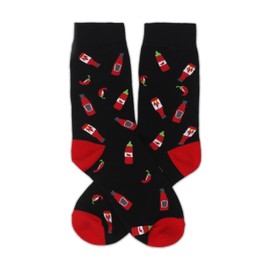 ANYEMW Hot Sauce Socks, Funny Socks - Christmas Funny Gifts For Men, Women, and Teens, Novelty Gifts For Spicy Lovers, 1 Pairs. (032)
