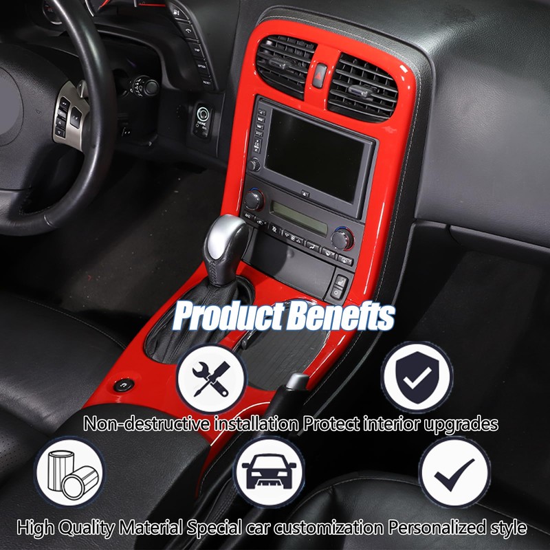 Moittellc Gear Shift Panel Trim Cover Compatible with Chevy Corvette