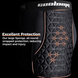 COOLOMG Women's Softball Sliding Shorts Softball Sliding Pads Compression Padded Slider Short Black S