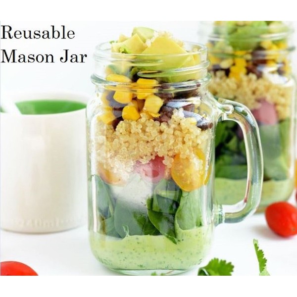 Blackburn's Preserves & Jellys 18oz Reusable Handled Glass Mug Jar (Pack of 3) (Peach Preserves)
