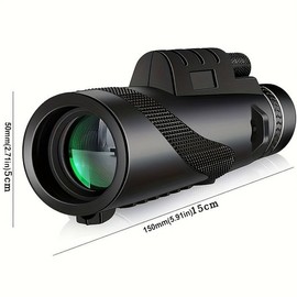 80x100 High Magnification Monocular, BAK4 Len Long Distance Professional Monocular, Durable & Portable Monocular for Camping, Hiking, Outdoor Music Festival, Telescopes - Color: Black, Specification: Set-1