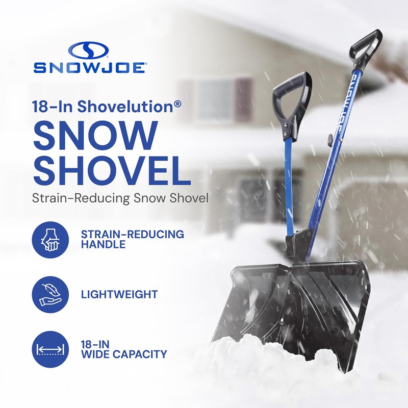 Snow Joe Snow Shovel with 18-Inch Blade and Assist Handle,
