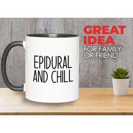 Bubble Hugs Nurse 2Tone Black Mug 11oz - Epidural and Chill - Labor Clinical Certified Nursing Assistant Surgical Emergency Oncology Practitioner