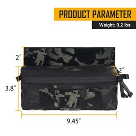 IDOGEAR Tactical Drop Pouch with Hook and Loop for JPC CPC AVS Vest Utility Tool Pouch Fanny Pack (Multi-Camo Black)