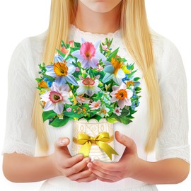 GREETING ART Pop Up Daffodil Cards, Mothers Day Cards Pop Up, Flowers 3D Greeting Card, Daffodil Gifts for Birthday, Mother's Day, Anniversary, Valentines Day, Get Well,Thank You