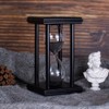Hourglass Timer with Black Sand, 15 Minute Wooden Frame Sand