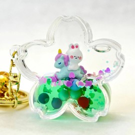 Unicorn Bunny Flower Floaty Keychain