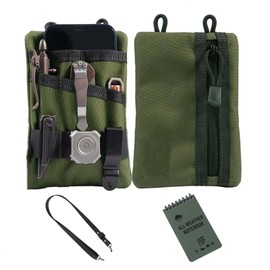 Bamyli EDC Pouch Bag, Tool Bag, EDC Organiser Mini Purse with 5 Pockets, Compact EDC Pockets Made of Oxford Fabric 900D, Small EDC Multitool Pouch, Small Men's Wallet (Green)