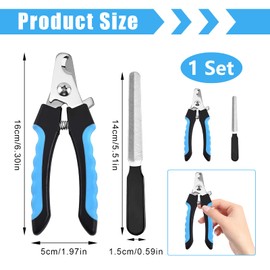 DmDoyy Krallenschere Für Hunde Und Katzen Mit Nagelfeile, Edelstahl Krallenzange, Profi Krallenschere Mit Sicherheitsschutz, Haustiere Nagelknipser Groß Für Alle Rassen (klein, Mittelgroß, Groß)