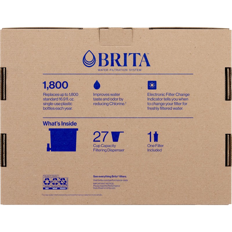 Brita Extra-Large 27-Cup Water Dispenser with BritaPlus Filter, WQA NSF/ANSI