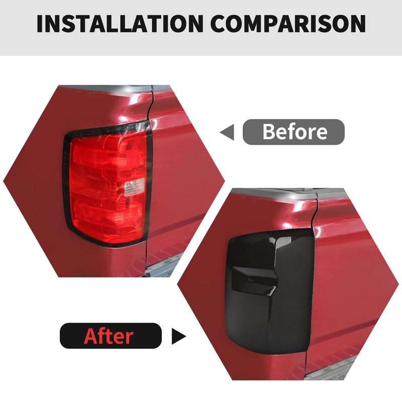 RT-TCZ Smoked Black Tail Light Lamp Cover Guard Trim Decoration
